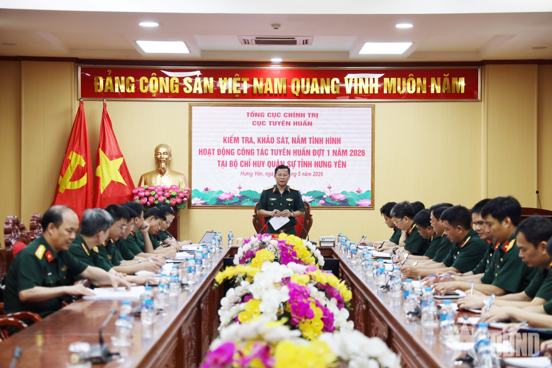 Cục Tuyên huấn kiểm tra công tác tuyên huấn tại Bộ CHQS tỉnh Hưng Yên